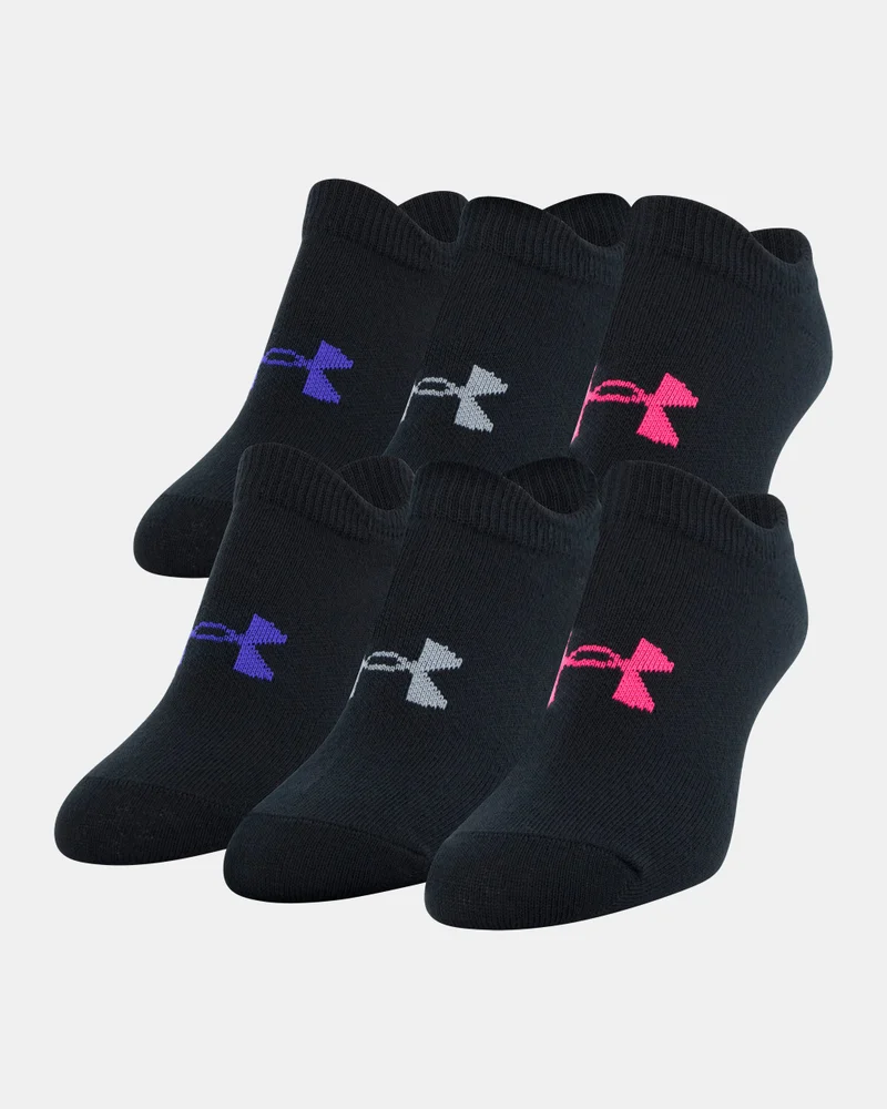 اندر ارمر جوارب أساسية لا تظهر للأطفال (6 أزواج) (للأطفال الأكبر سنًا)